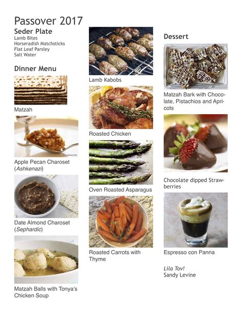 passover meal menu and meaning